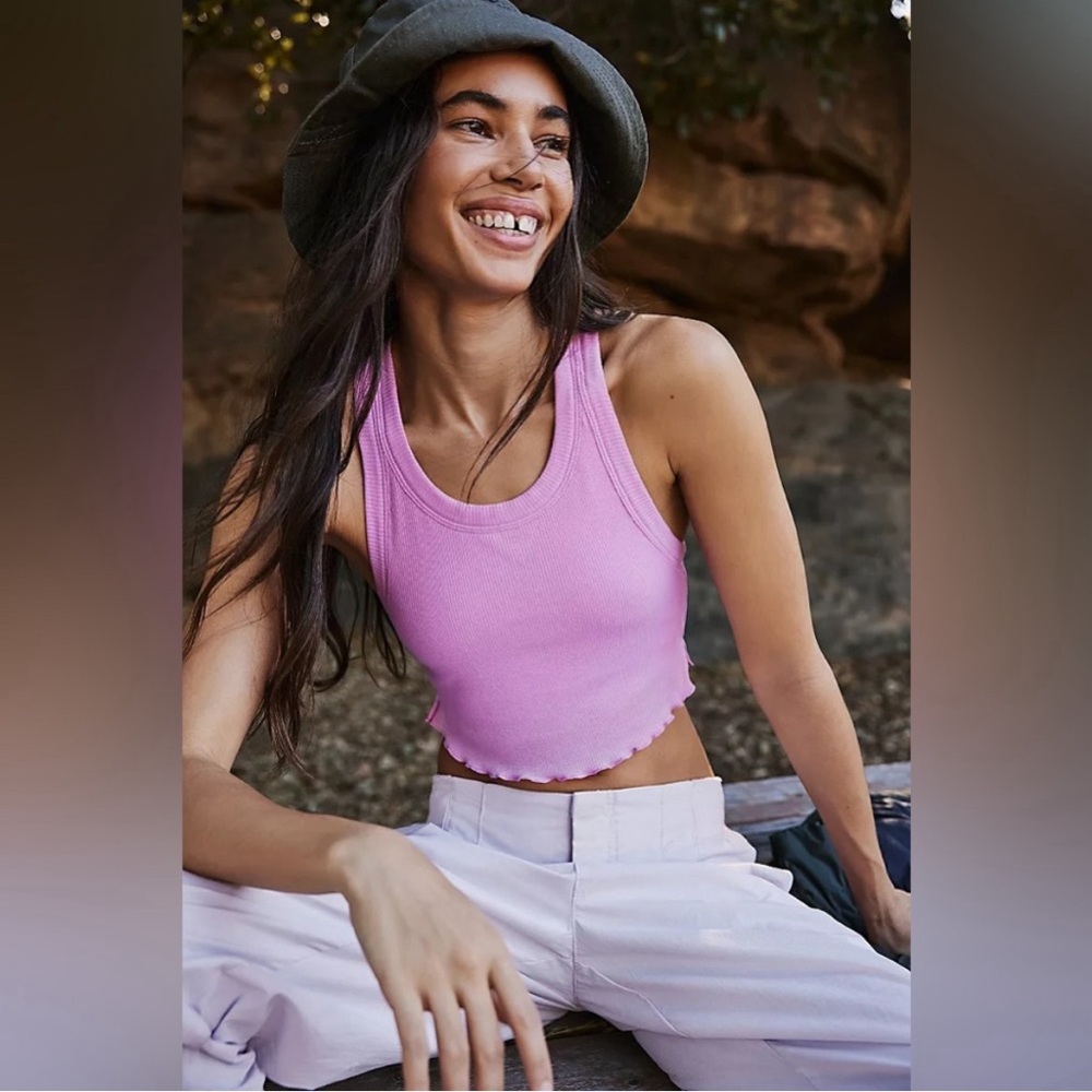 EUC Free People Movement Womens Tank Feels Like Summer Lavender Size Medium